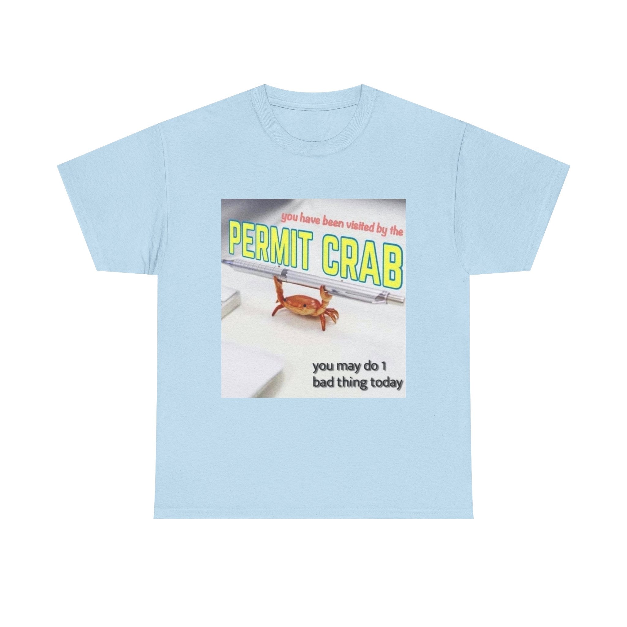Funny Permit Crab T-Shirt, Humorous Gift for Beach Lovers, Casual Wear, Great for Parties or BBQs, Unique Gift Idea for Friends