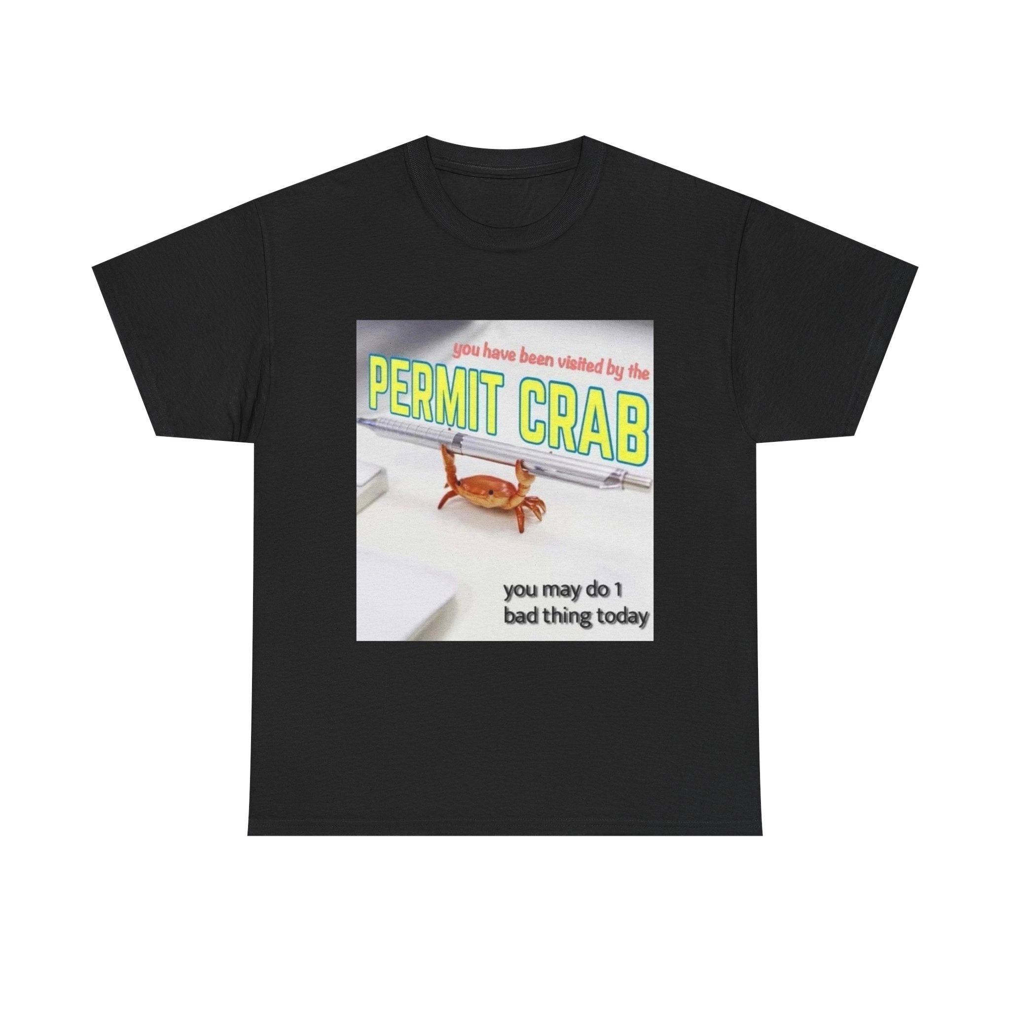 Funny Permit Crab T-Shirt, Humorous Gift for Beach Lovers, Casual Wear, Great for Parties or BBQs, Unique Gift Idea for Friends