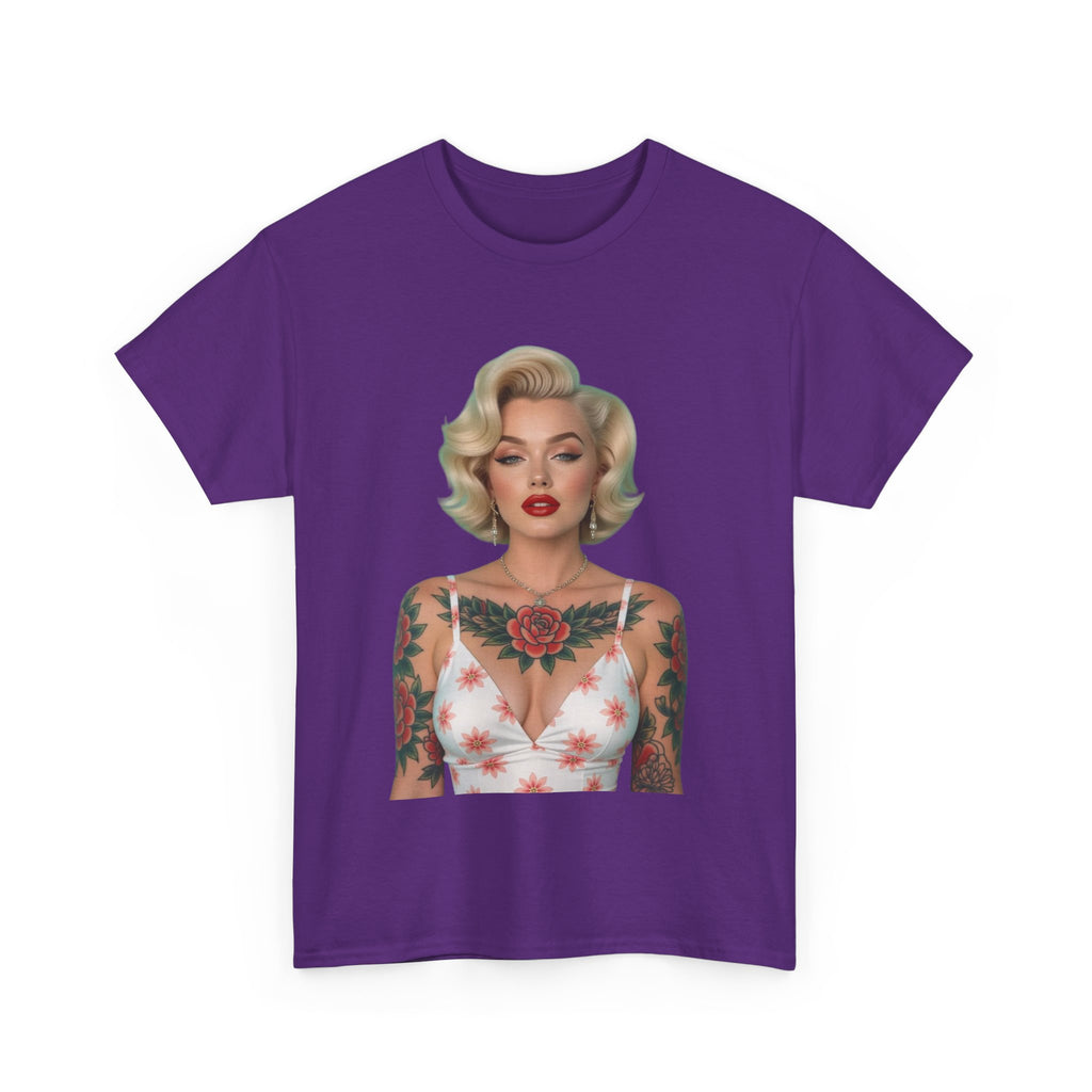 Tattooed Vintage Tee | Retro Style Unisex Heavy Cotton T-Shirt, Unique Apparel, Fashion Statement, Gift for Her, Trendy Graphic Tee