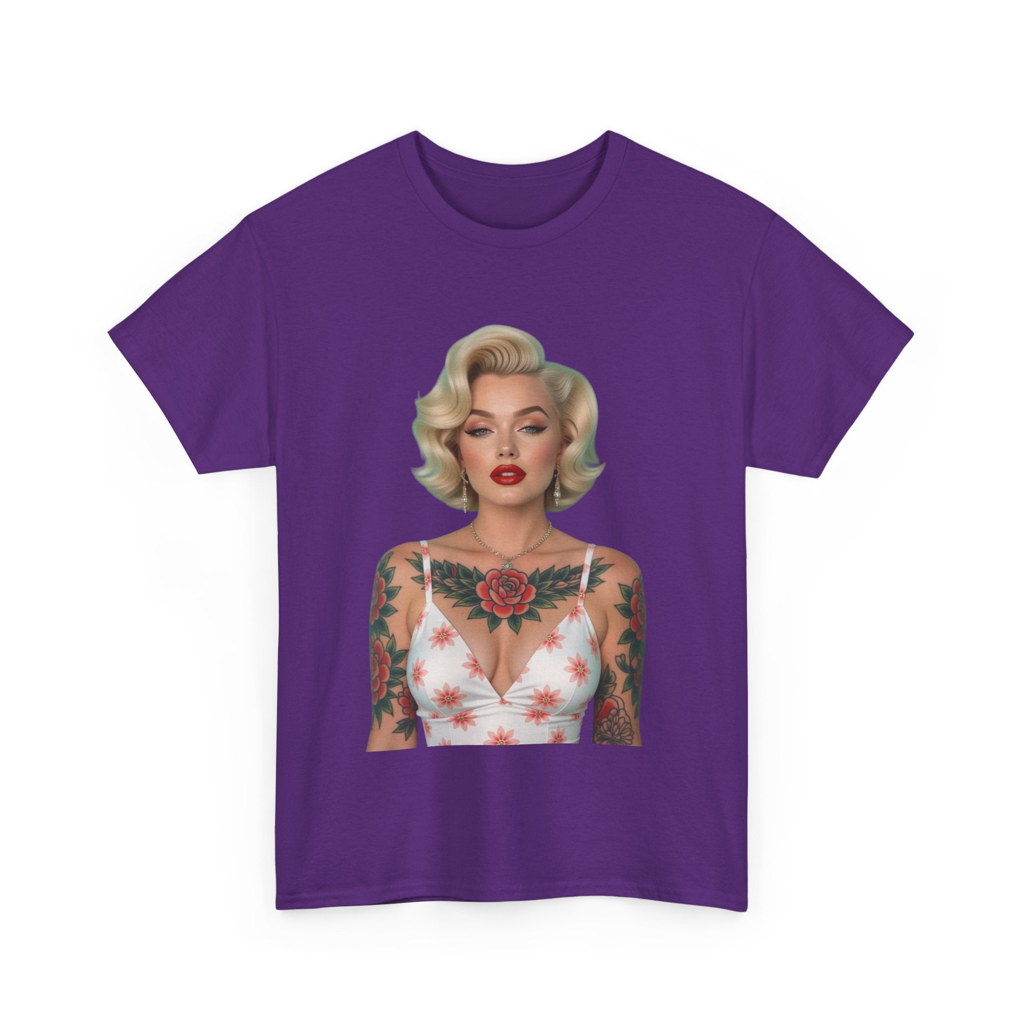 Tattooed Vintage Tee | Retro Style Unisex Heavy Cotton T-Shirt, Unique Apparel, Fashion Statement, Gift for Her, Trendy Graphic Tee