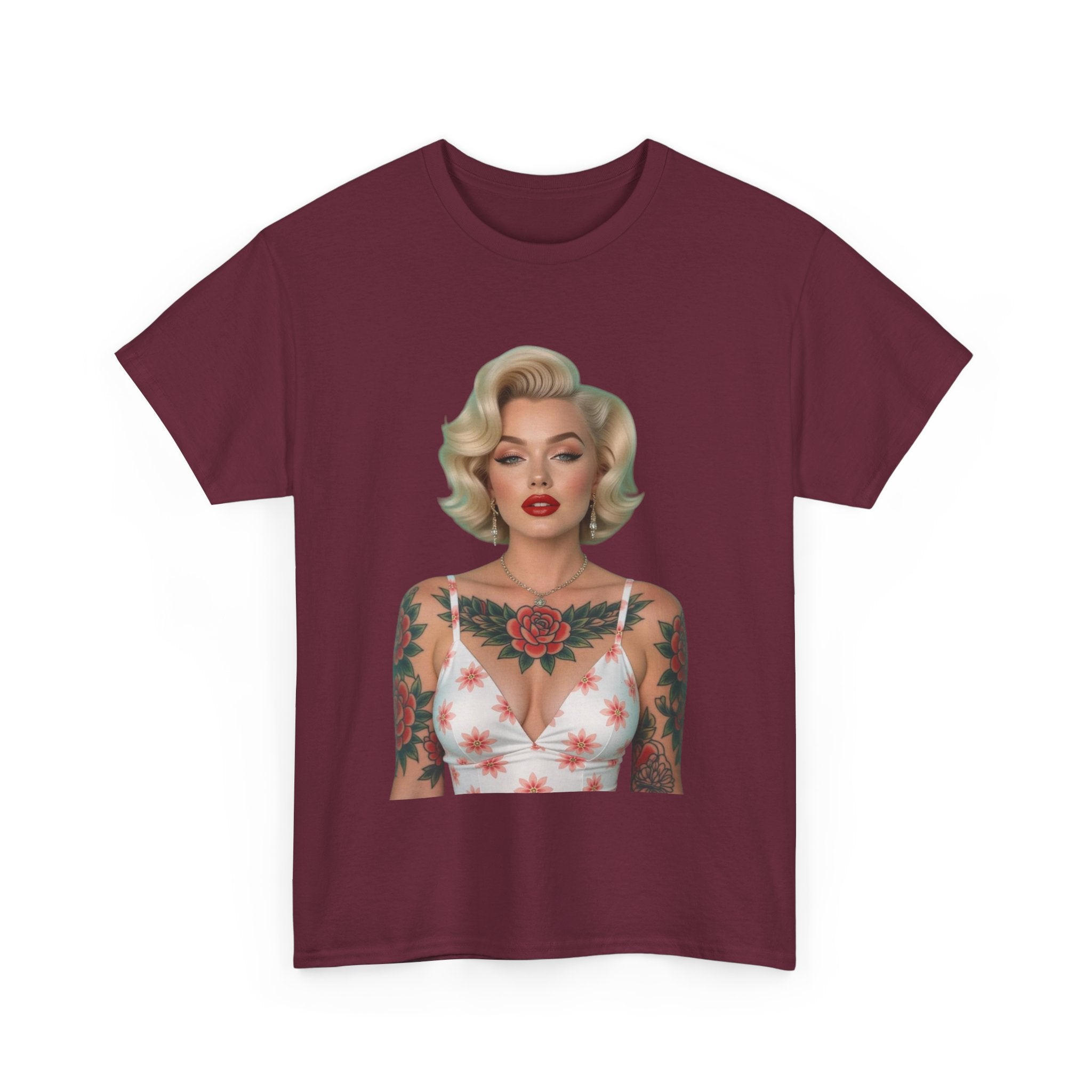 Tattooed Vintage Tee | Retro Style Unisex Heavy Cotton T-Shirt, Unique Apparel, Fashion Statement, Gift for Her, Trendy Graphic Tee