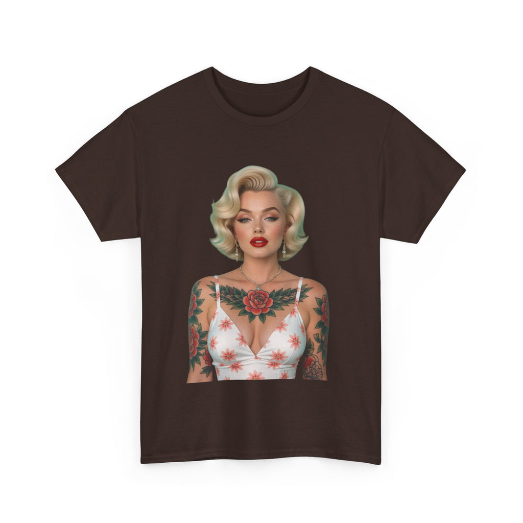Tattooed Vintage Tee | Retro Style Unisex Heavy Cotton T-Shirt, Unique Apparel, Fashion Statement, Gift for Her, Trendy Graphic Tee