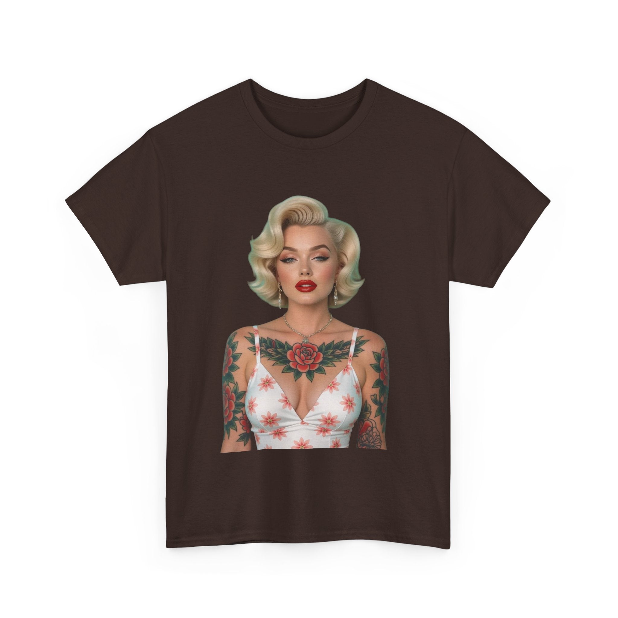 Tattooed Vintage Tee | Retro Style Unisex Heavy Cotton T-Shirt, Unique Apparel, Fashion Statement, Gift for Her, Trendy Graphic Tee