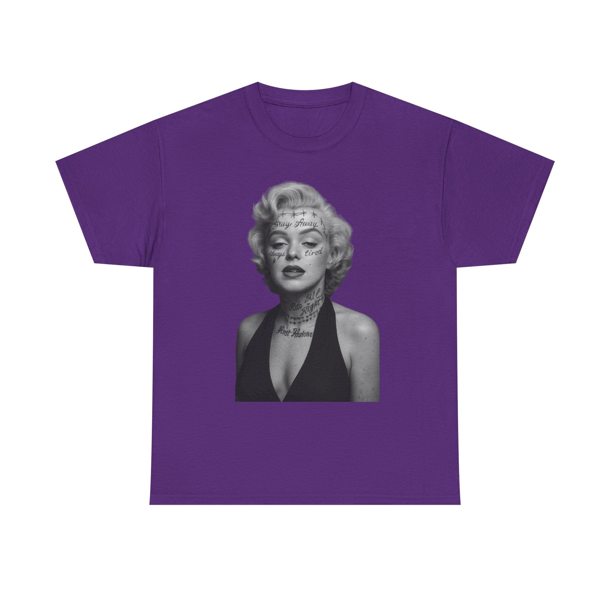 Marilyn Monroe X Post Malone Vintage Tee, Retro Graphic T-Shirt, Unisex Cotton Style, Perfect for Casual Wear or Gifts, Adult Fashion