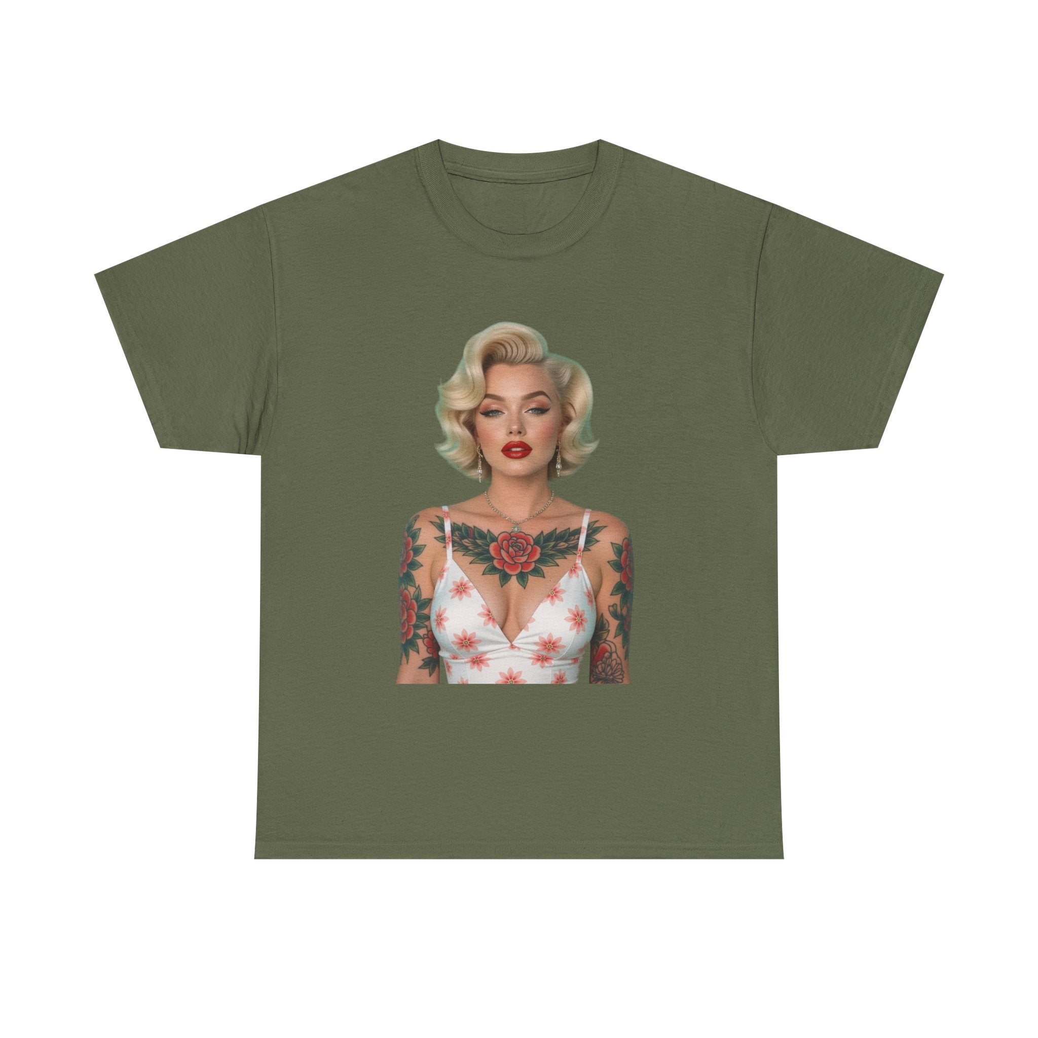 Tattooed Vintage Tee | Retro Style Unisex Heavy Cotton T-Shirt, Unique Apparel, Fashion Statement, Gift for Her, Trendy Graphic Tee