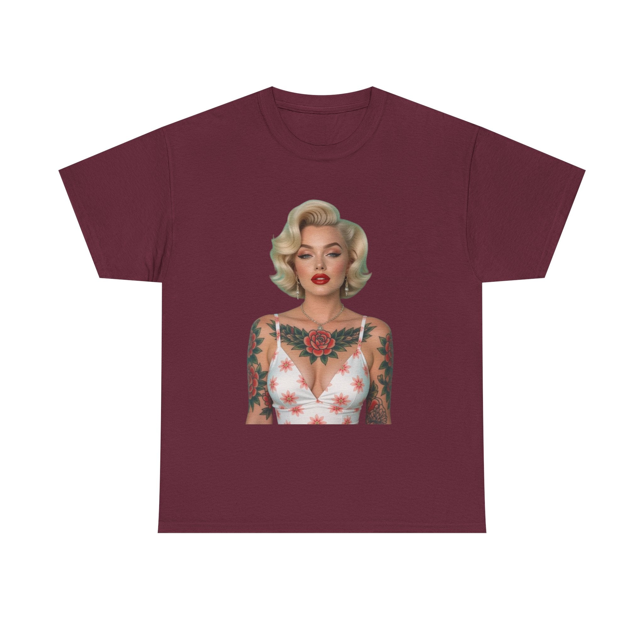Tattooed Vintage Tee | Retro Style Unisex Heavy Cotton T-Shirt, Unique Apparel, Fashion Statement, Gift for Her, Trendy Graphic Tee