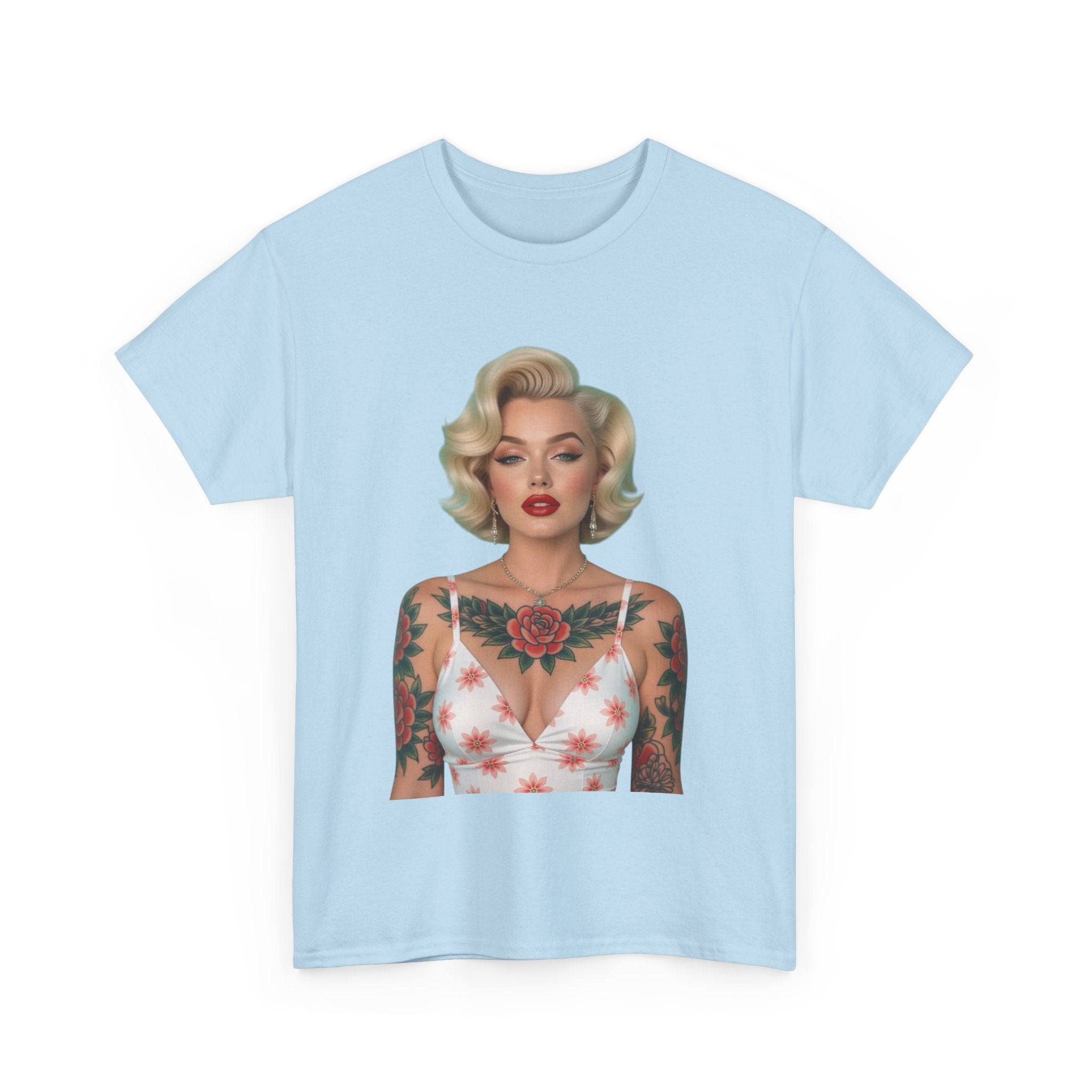 Tattooed Vintage Tee | Retro Style Unisex Heavy Cotton T-Shirt, Unique Apparel, Fashion Statement, Gift for Her, Trendy Graphic Tee