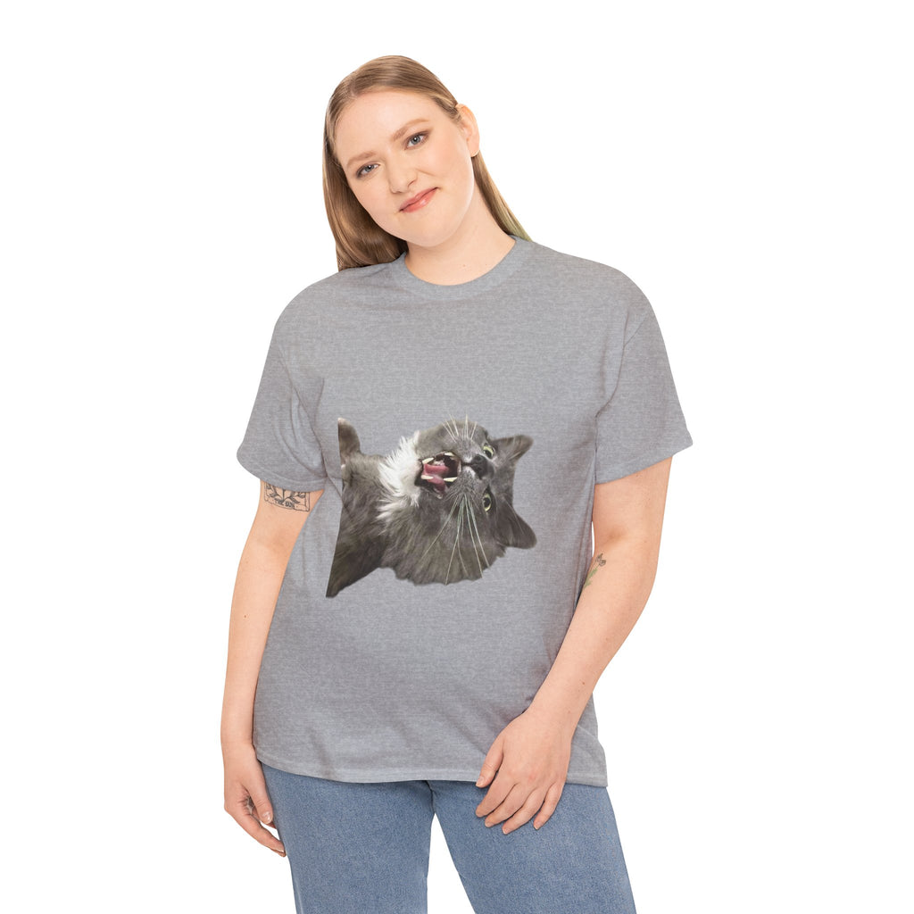 Chakra Cat Tee - Unisex Heavy Cotton T-Shirt, Trendy Graphic Tee, Cat Lovers Gift, Spiritual Vibe Shirt, Fun Everyday Wear