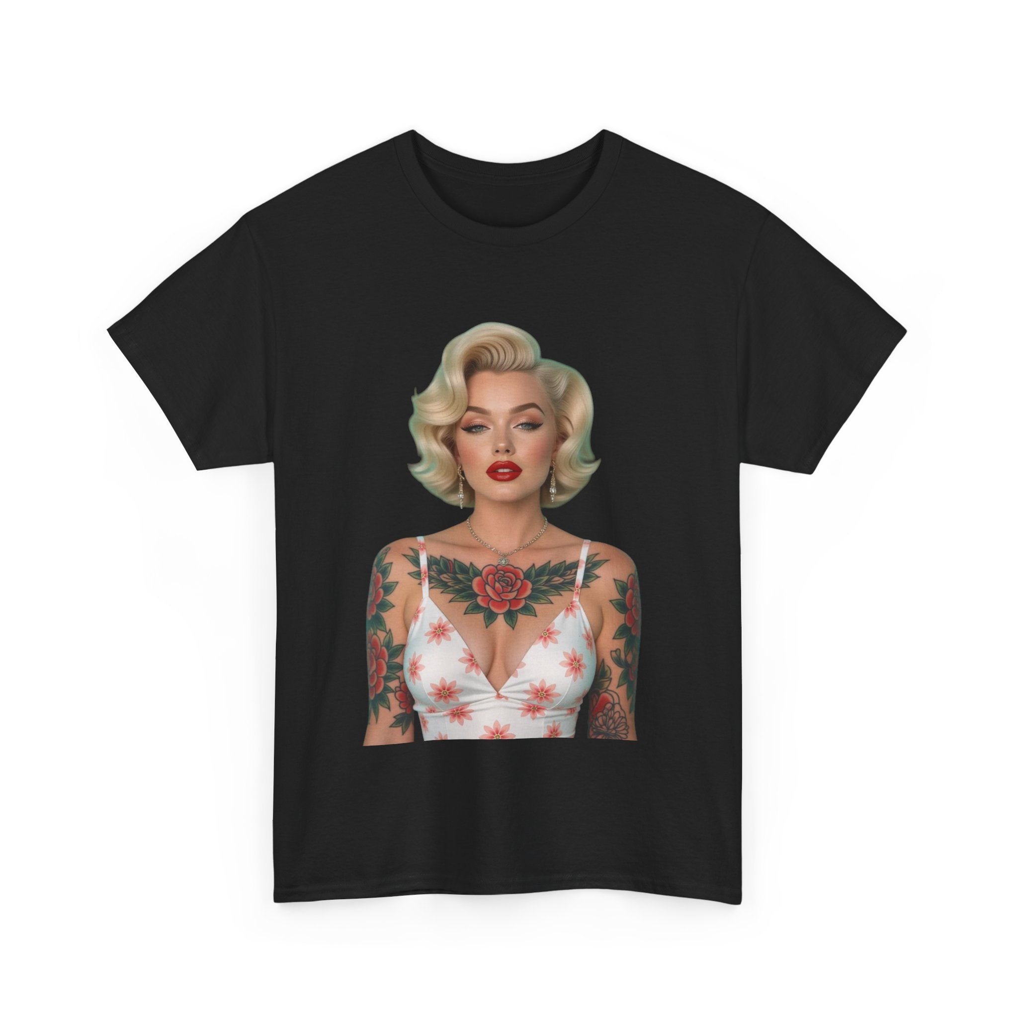 Tattooed Vintage Tee | Retro Style Unisex Heavy Cotton T-Shirt, Unique Apparel, Fashion Statement, Gift for Her, Trendy Graphic Tee