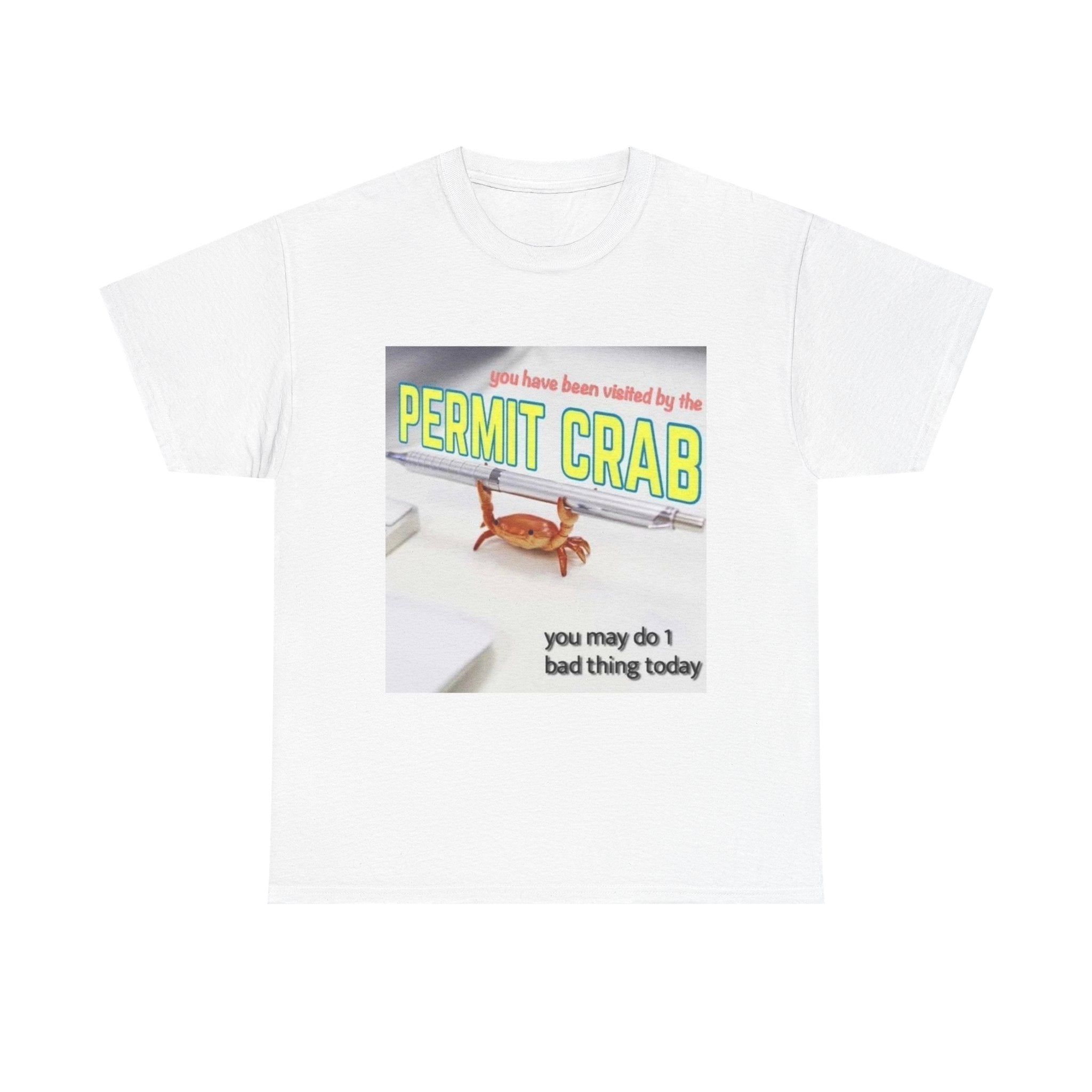 Funny Permit Crab T-Shirt, Humorous Gift for Beach Lovers, Casual Wear, Great for Parties or BBQs, Unique Gift Idea for Friends