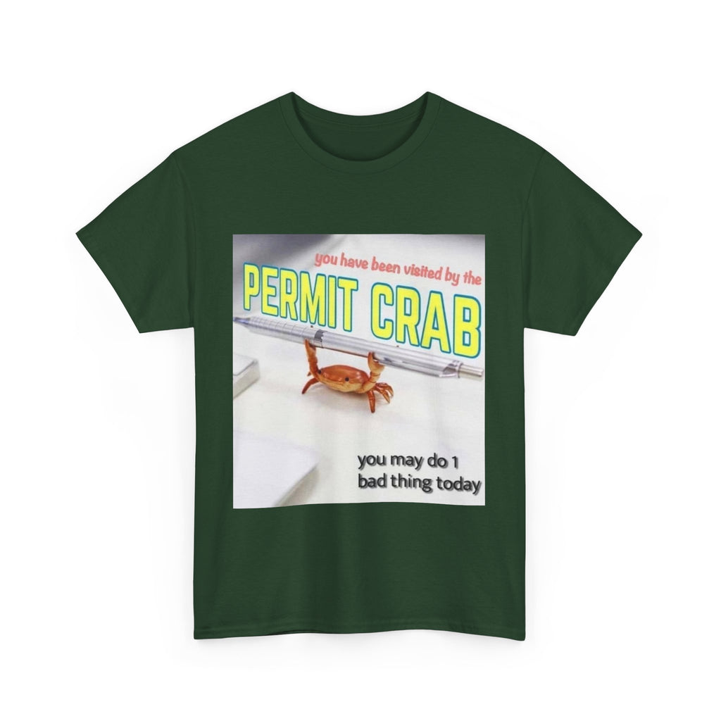 Funny Permit Crab T-Shirt, Humorous Gift for Beach Lovers, Casual Wear, Great for Parties or BBQs, Unique Gift Idea for Friends