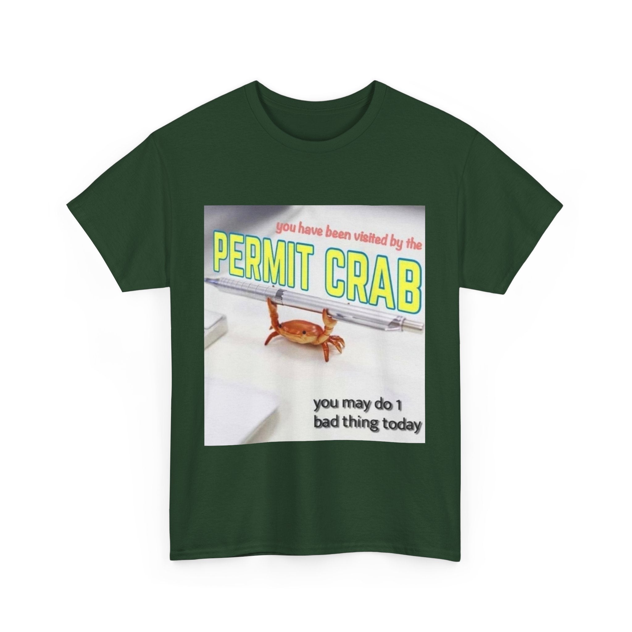 Funny Permit Crab T-Shirt, Humorous Gift for Beach Lovers, Casual Wear, Great for Parties or BBQs, Unique Gift Idea for Friends