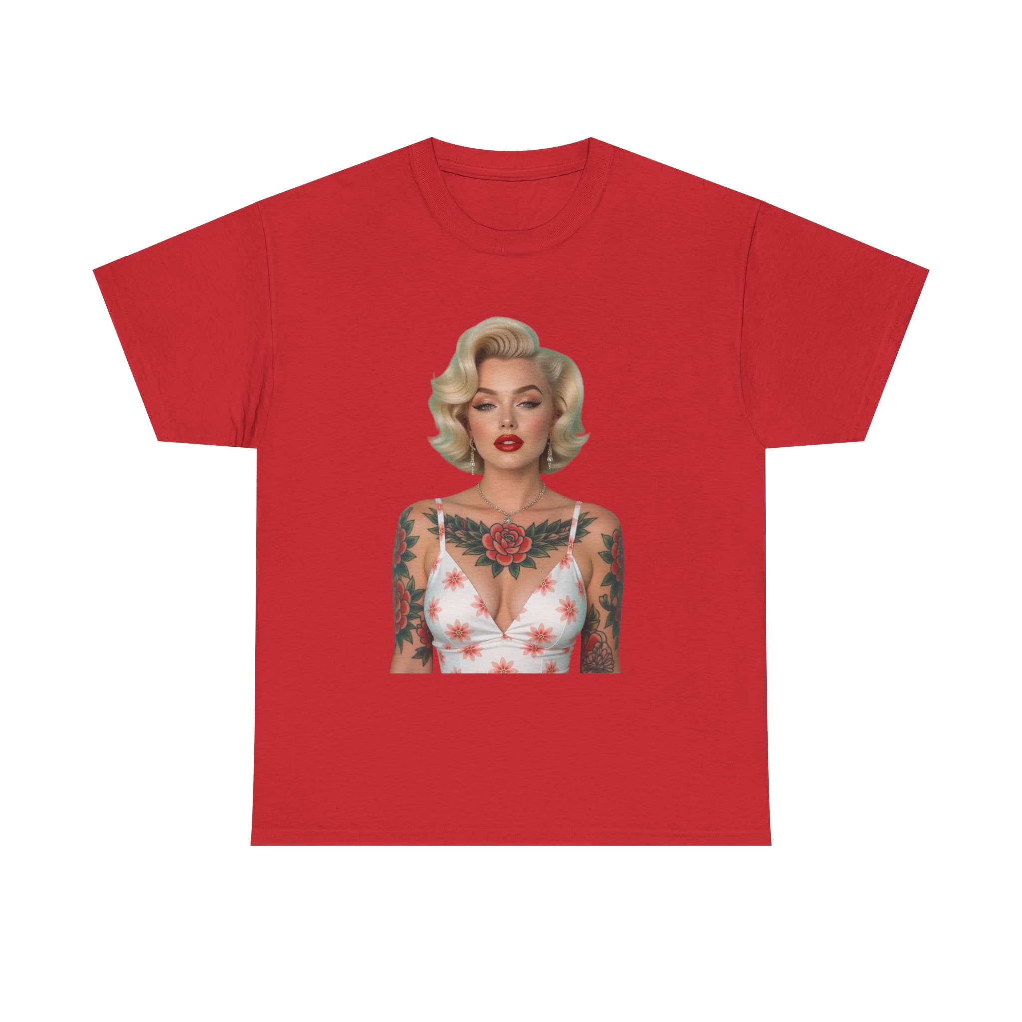 Tattooed Vintage Tee | Retro Style Unisex Heavy Cotton T-Shirt, Unique Apparel, Fashion Statement, Gift for Her, Trendy Graphic Tee