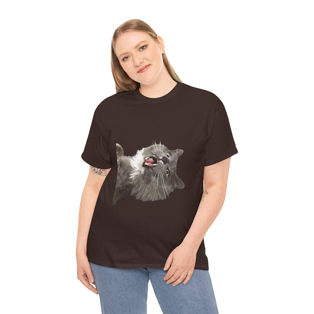 Chakra Cat Tee - Unisex Heavy Cotton T-Shirt, Trendy Graphic Tee, Cat Lovers Gift, Spiritual Vibe Shirt, Fun Everyday Wear