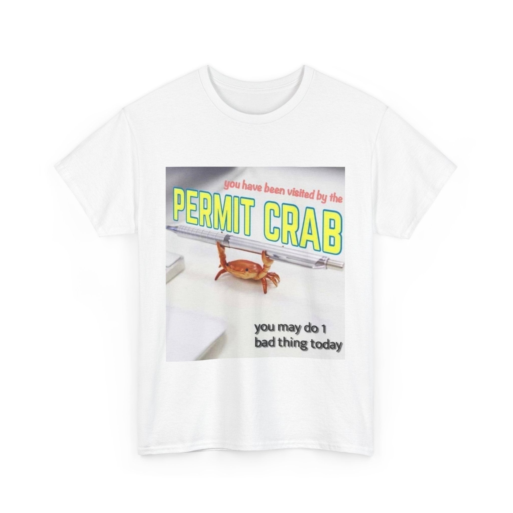 Funny Permit Crab T-Shirt, Humorous Gift for Beach Lovers, Casual Wear, Great for Parties or BBQs, Unique Gift Idea for Friends