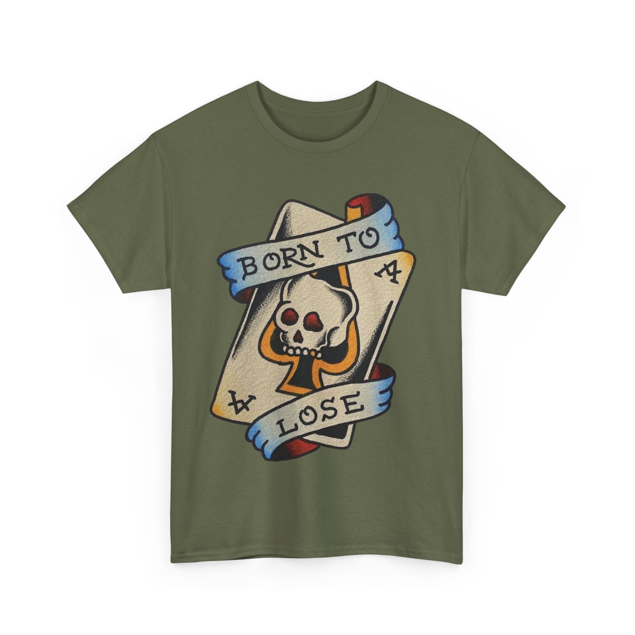 Skull Graphic Tee, Born to Lose Unisex T-Shirt, Casual Streetwear, Gift for Gamblers, Unique Fashion Statement, Halloween Apparel
