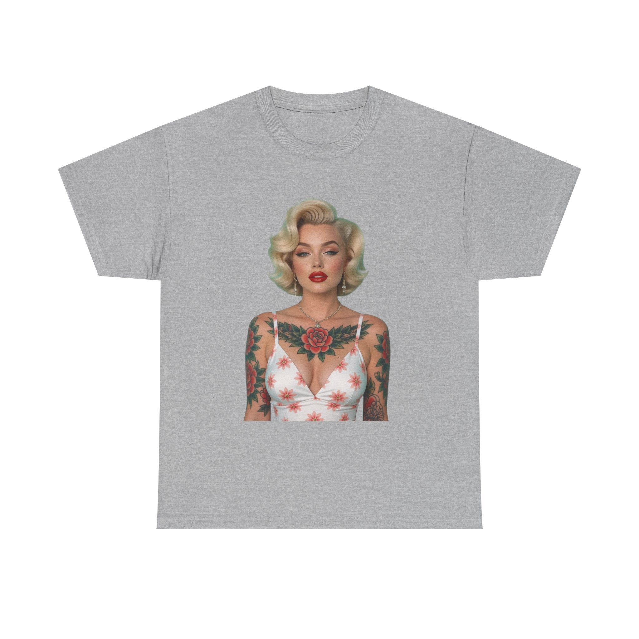 Tattooed Vintage Tee | Retro Style Unisex Heavy Cotton T-Shirt, Unique Apparel, Fashion Statement, Gift for Her, Trendy Graphic Tee