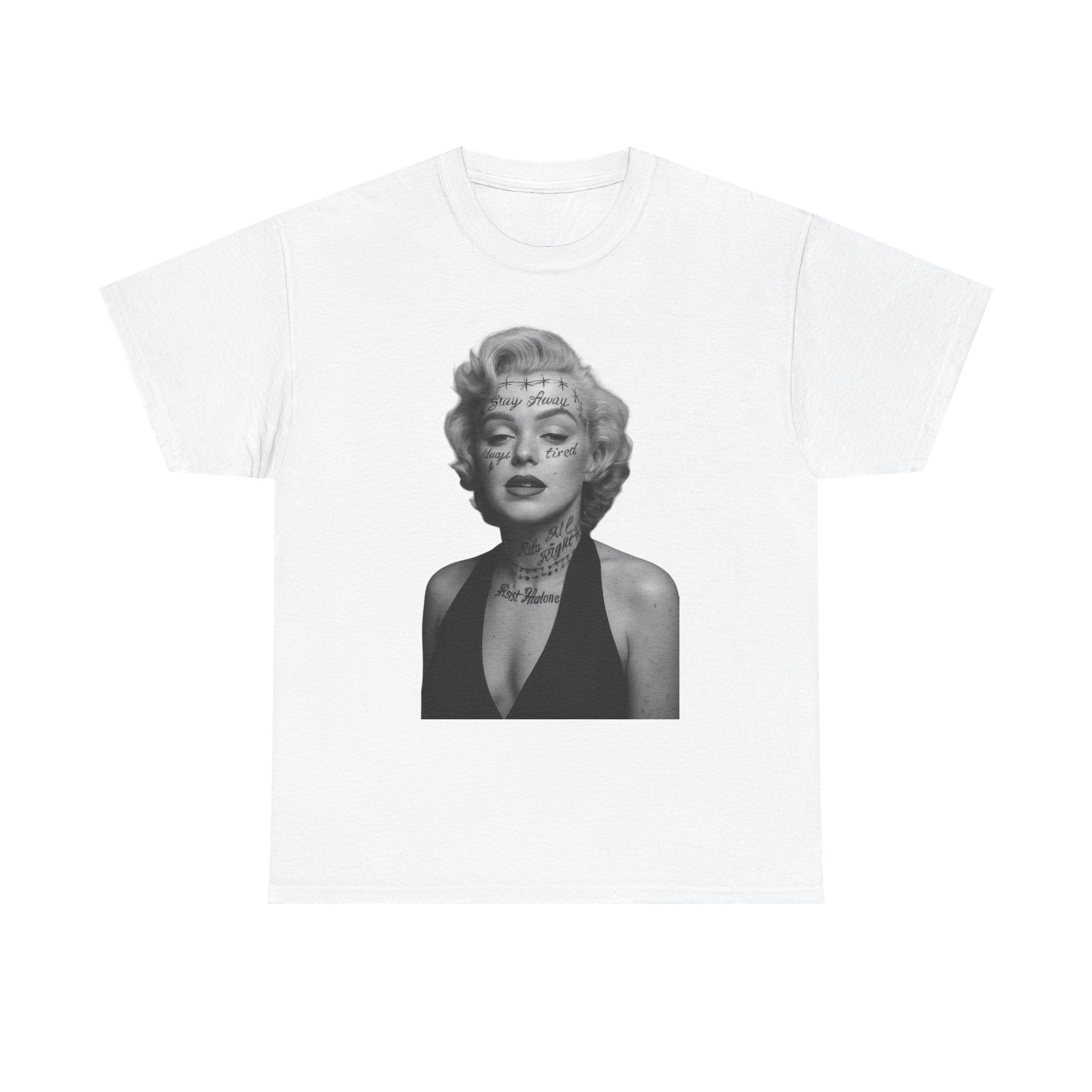 Marilyn Monroe X Post Malone Vintage Tee, Retro Graphic T-Shirt, Unisex Cotton Style, Perfect for Casual Wear or Gifts, Adult Fashion