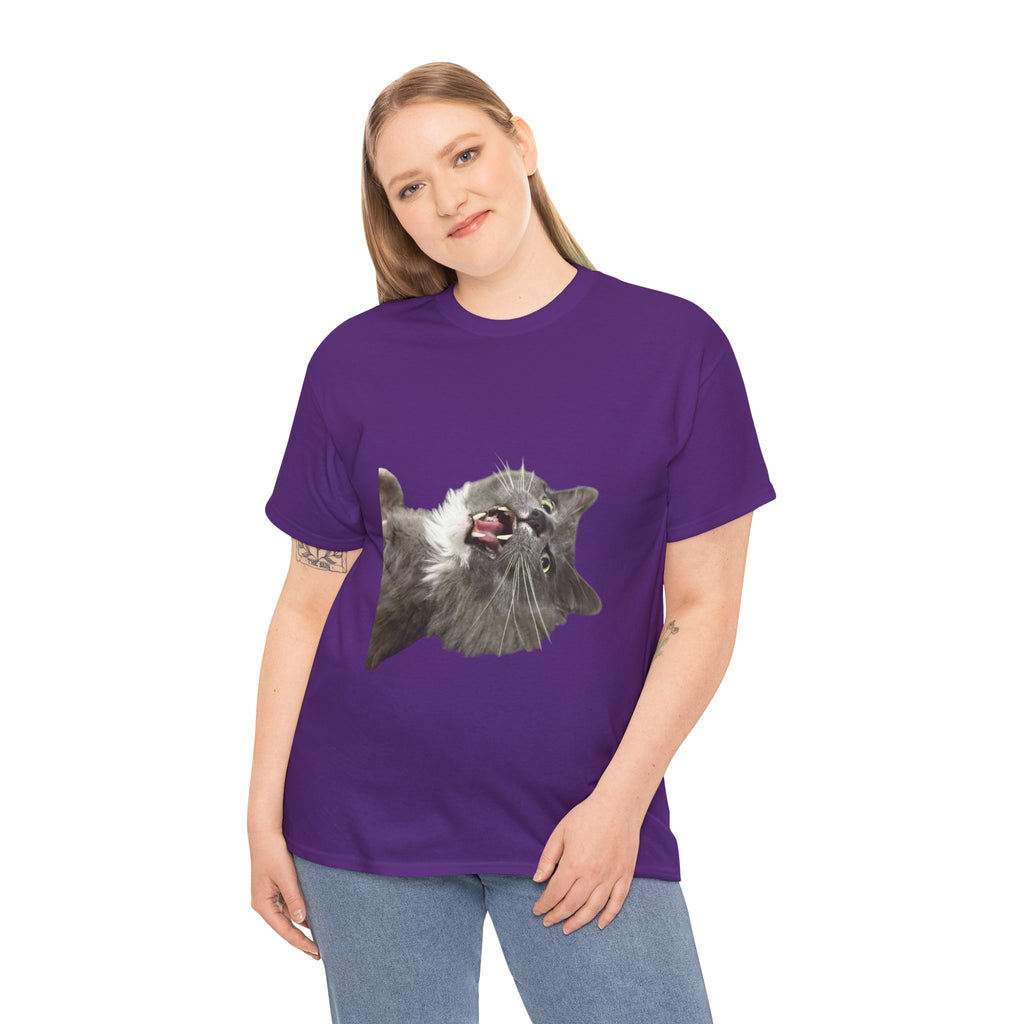 Chakra Cat Tee - Unisex Heavy Cotton T-Shirt, Trendy Graphic Tee, Cat Lovers Gift, Spiritual Vibe Shirt, Fun Everyday Wear
