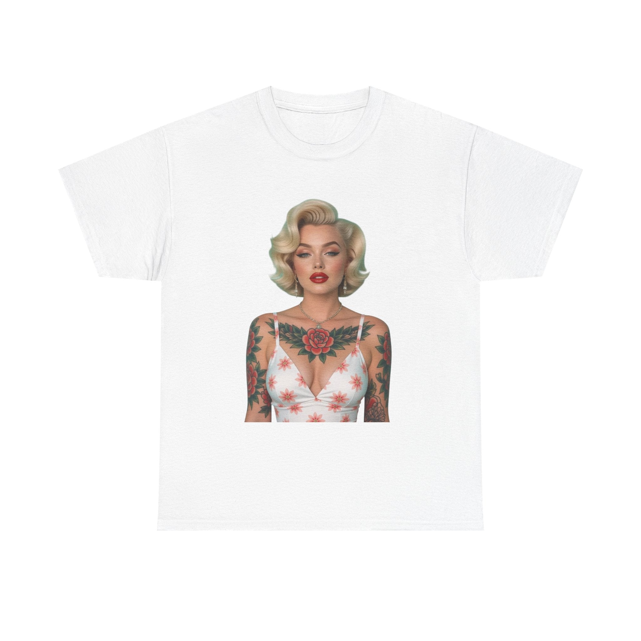 Tattooed Vintage Tee | Retro Style Unisex Heavy Cotton T-Shirt, Unique Apparel, Fashion Statement, Gift for Her, Trendy Graphic Tee