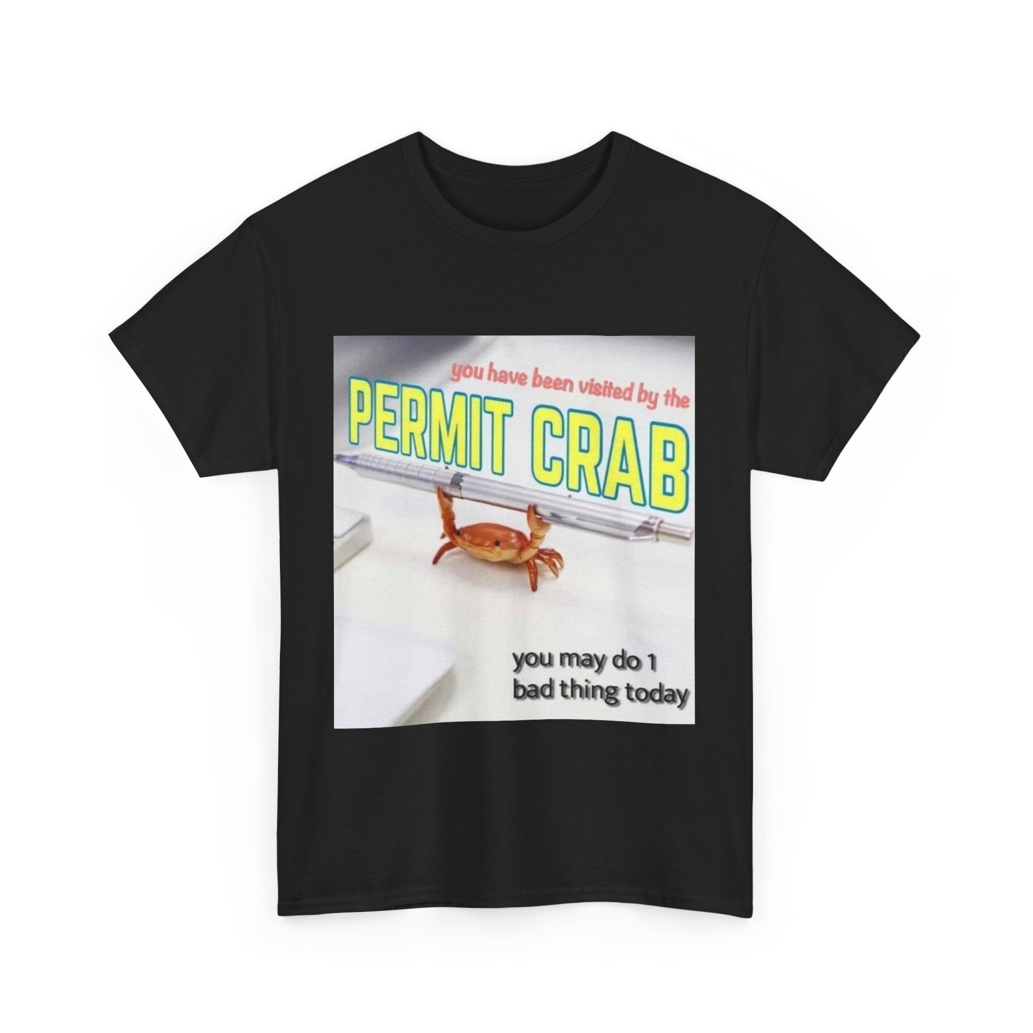 Funny Permit Crab T-Shirt, Humorous Gift for Beach Lovers, Casual Wear, Great for Parties or BBQs, Unique Gift Idea for Friends