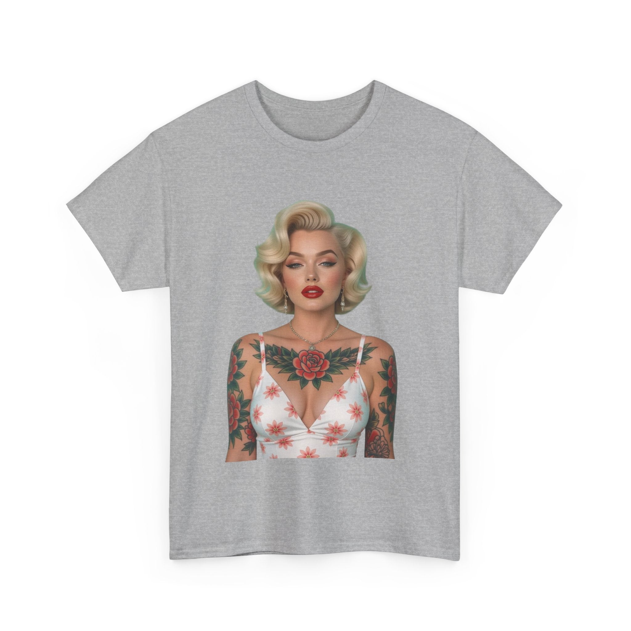 Tattooed Vintage Tee | Retro Style Unisex Heavy Cotton T-Shirt, Unique Apparel, Fashion Statement, Gift for Her, Trendy Graphic Tee