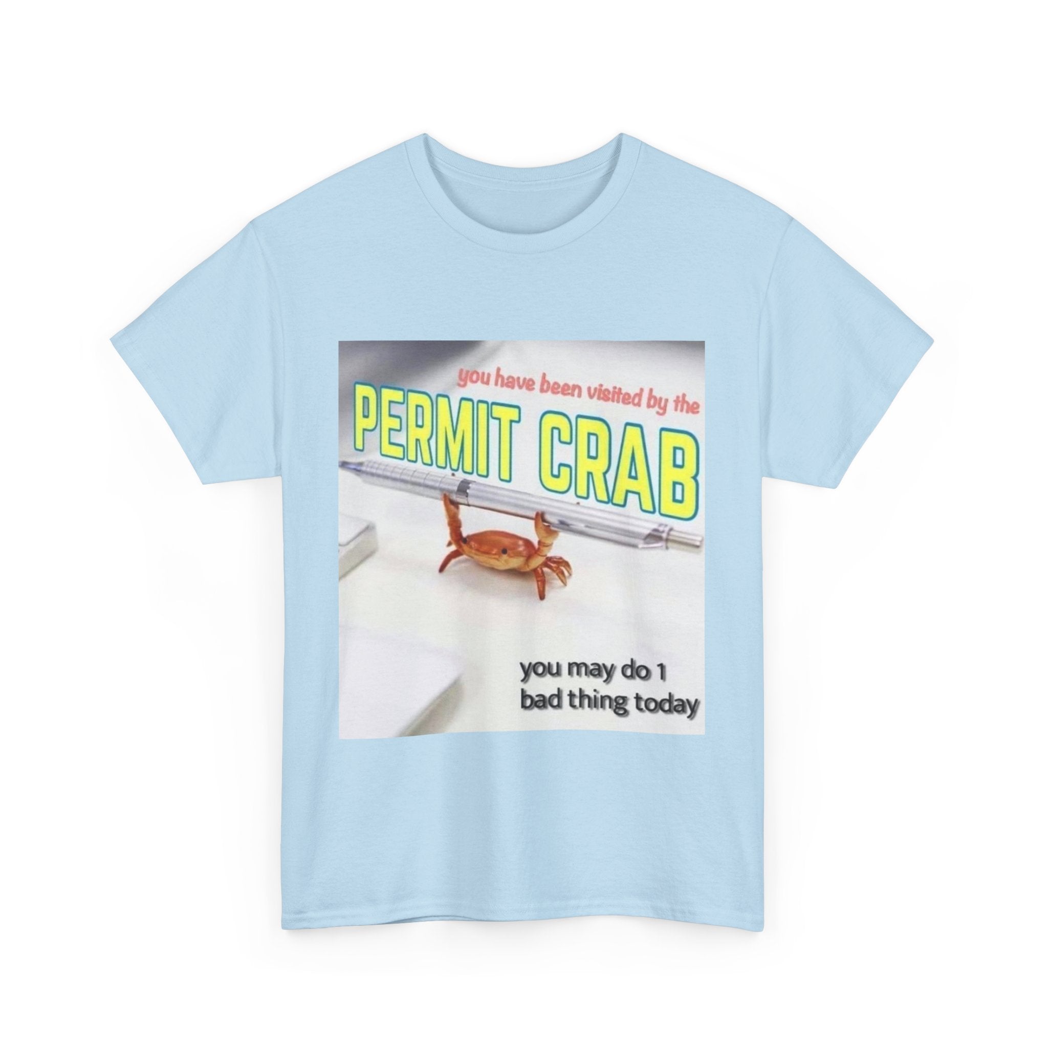 Funny Permit Crab T-Shirt, Humorous Gift for Beach Lovers, Casual Wear, Great for Parties or BBQs, Unique Gift Idea for Friends