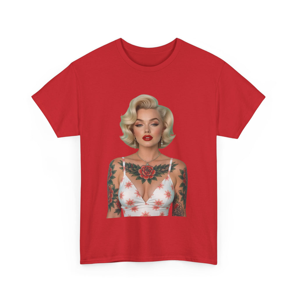 Tattooed Vintage Tee | Retro Style Unisex Heavy Cotton T-Shirt, Unique Apparel, Fashion Statement, Gift for Her, Trendy Graphic Tee