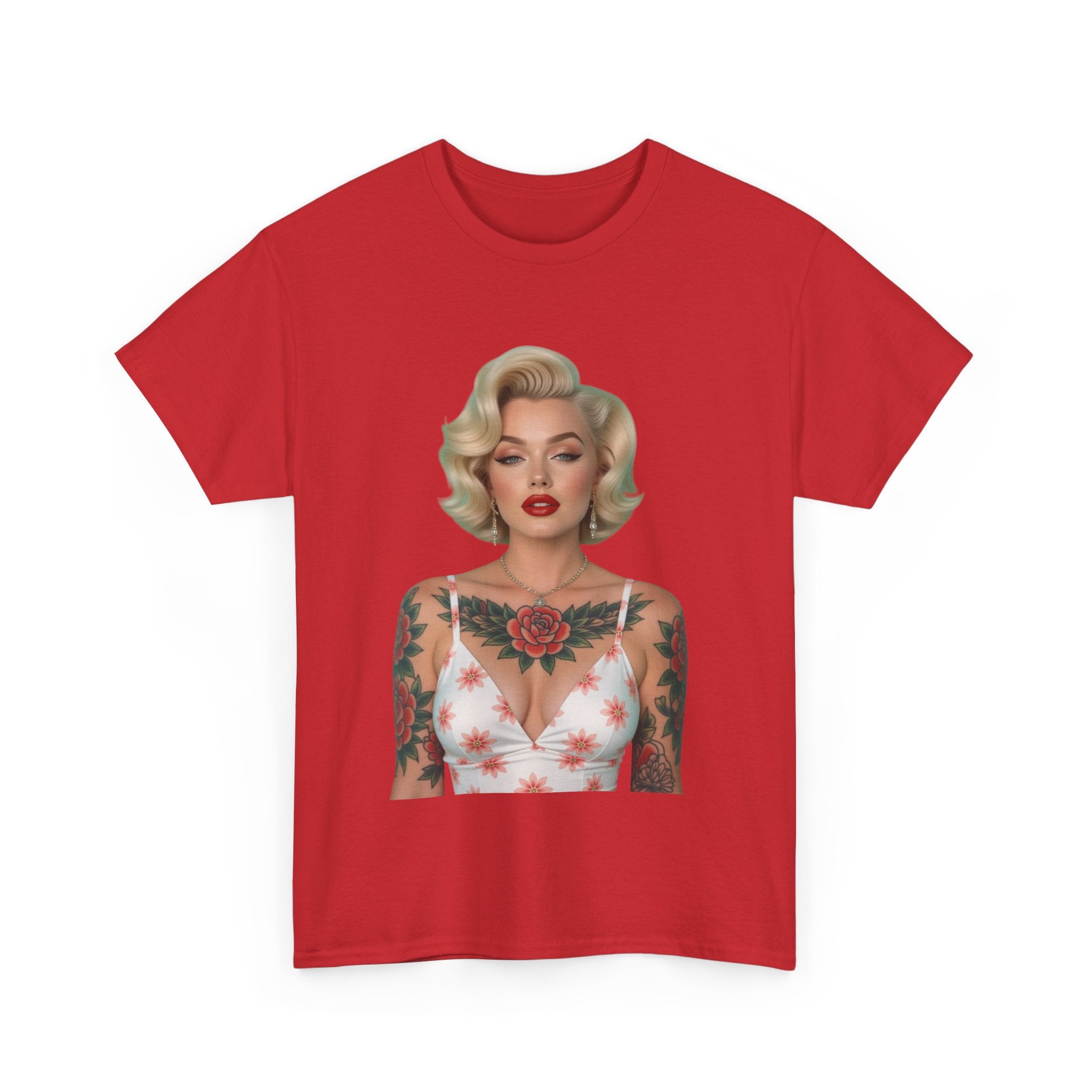 Tattooed Vintage Tee | Retro Style Unisex Heavy Cotton T-Shirt, Unique Apparel, Fashion Statement, Gift for Her, Trendy Graphic Tee