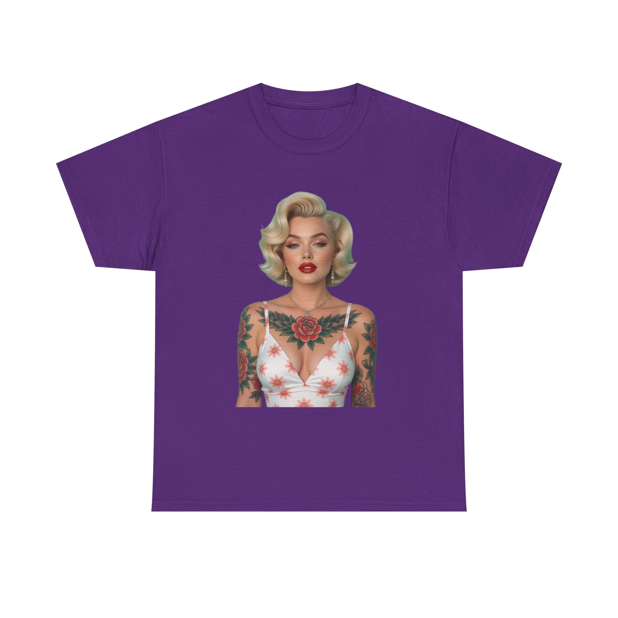 Tattooed Vintage Tee | Retro Style Unisex Heavy Cotton T-Shirt, Unique Apparel, Fashion Statement, Gift for Her, Trendy Graphic Tee