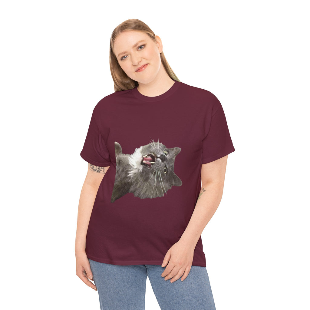 Chakra Cat Tee - Unisex Heavy Cotton T-Shirt, Trendy Graphic Tee, Cat Lovers Gift, Spiritual Vibe Shirt, Fun Everyday Wear