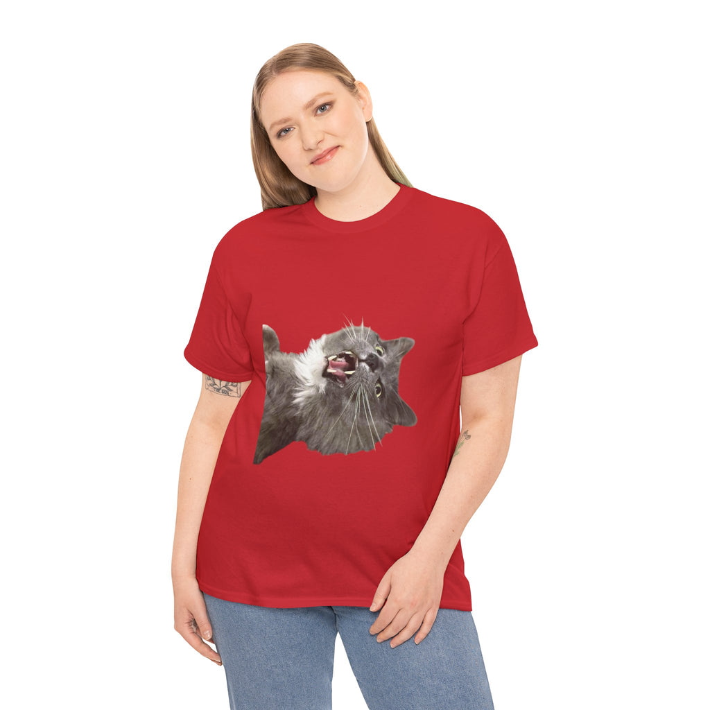 Chakra Cat Tee - Unisex Heavy Cotton T-Shirt, Trendy Graphic Tee, Cat Lovers Gift, Spiritual Vibe Shirt, Fun Everyday Wear