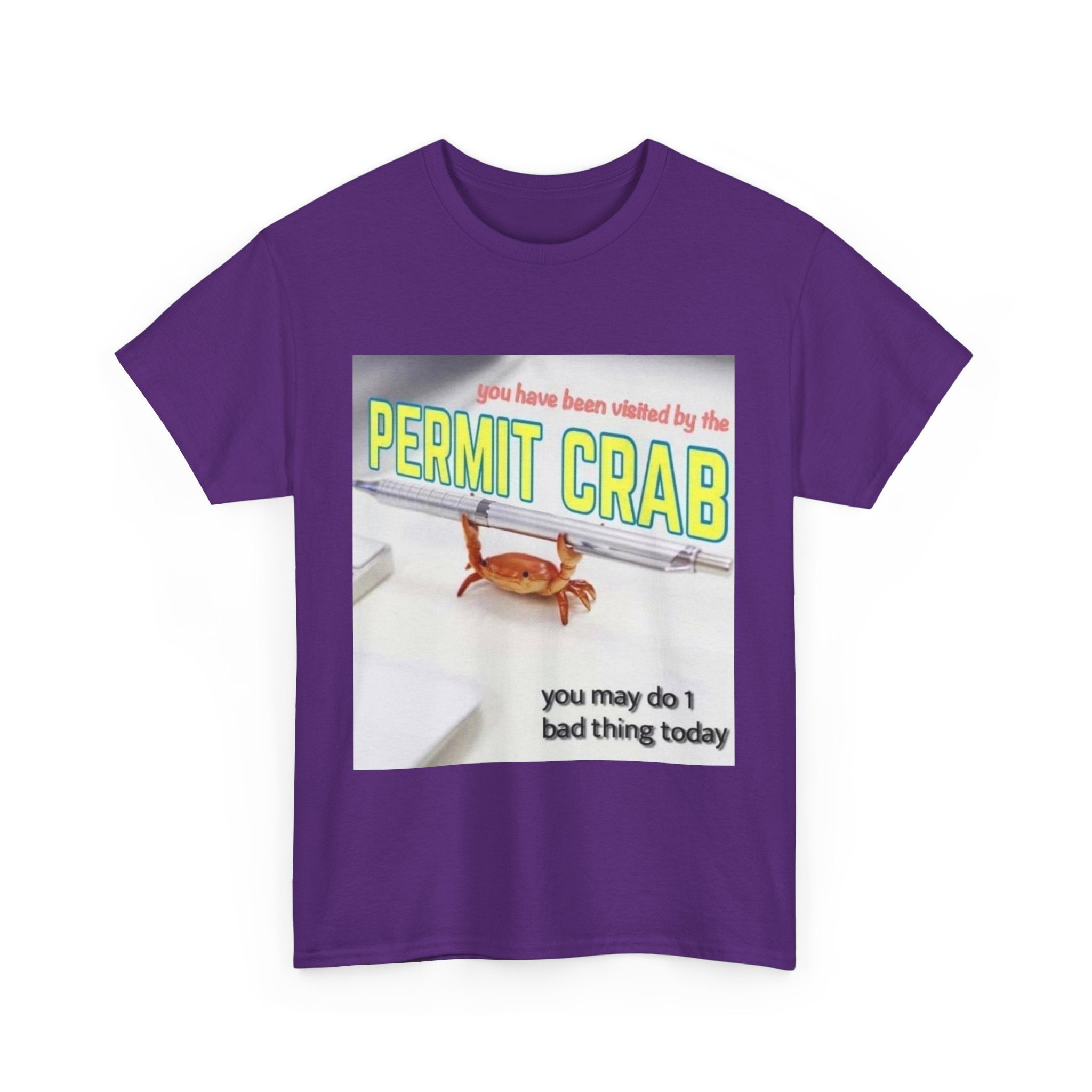 Funny Permit Crab T-Shirt, Humorous Gift for Beach Lovers, Casual Wear, Great for Parties or BBQs, Unique Gift Idea for Friends