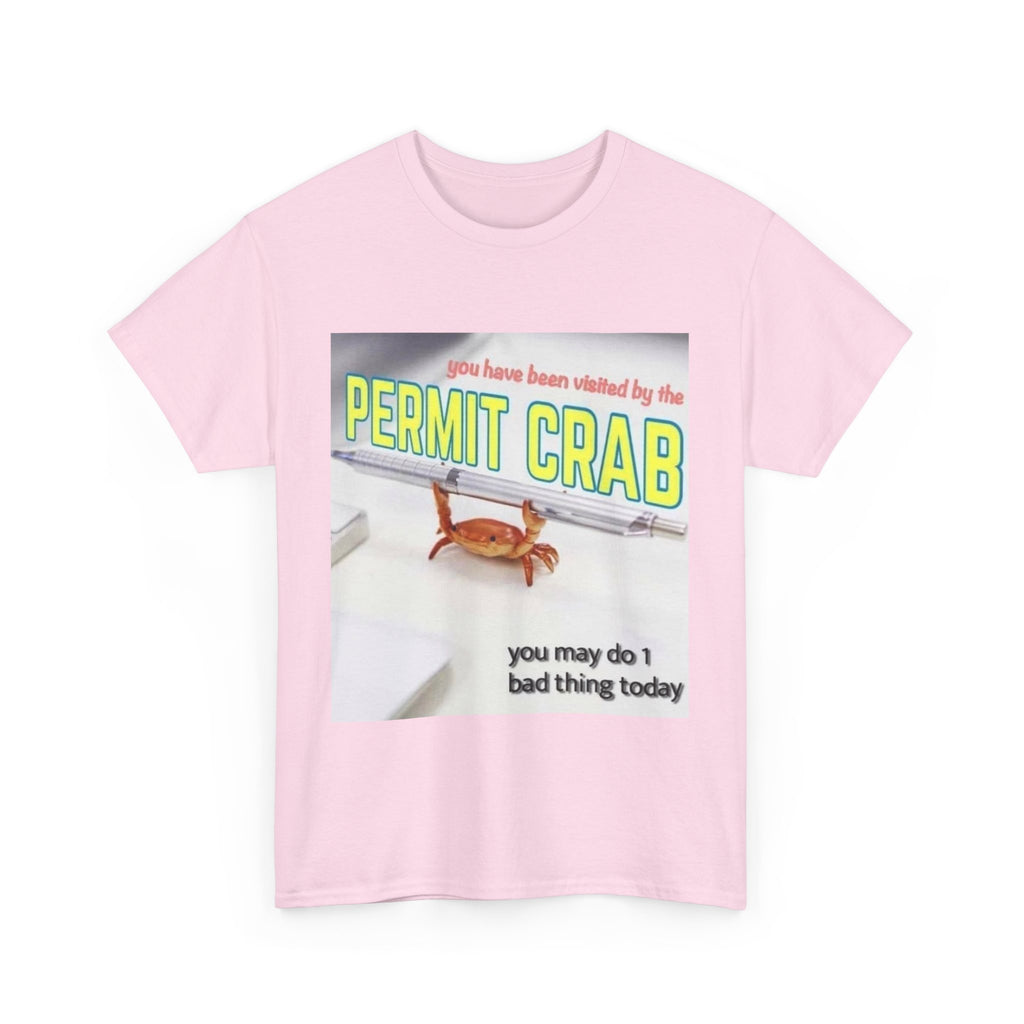 Funny Permit Crab T-Shirt, Humorous Gift for Beach Lovers, Casual Wear, Great for Parties or BBQs, Unique Gift Idea for Friends