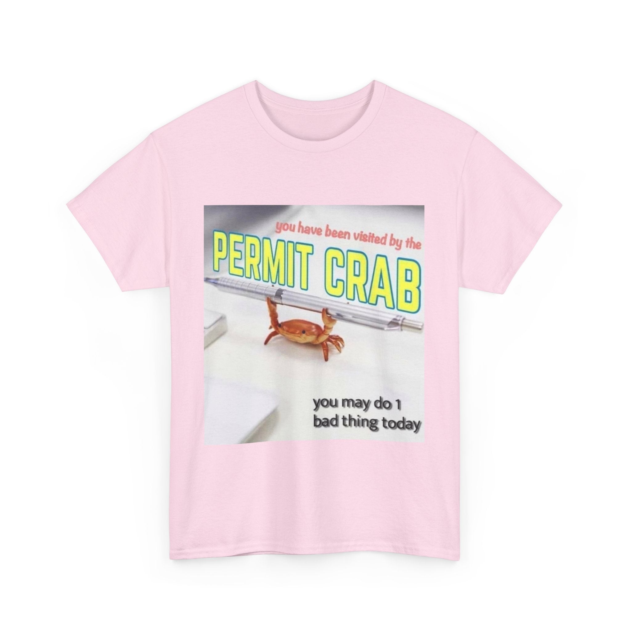 Funny Permit Crab T-Shirt, Humorous Gift for Beach Lovers, Casual Wear, Great for Parties or BBQs, Unique Gift Idea for Friends