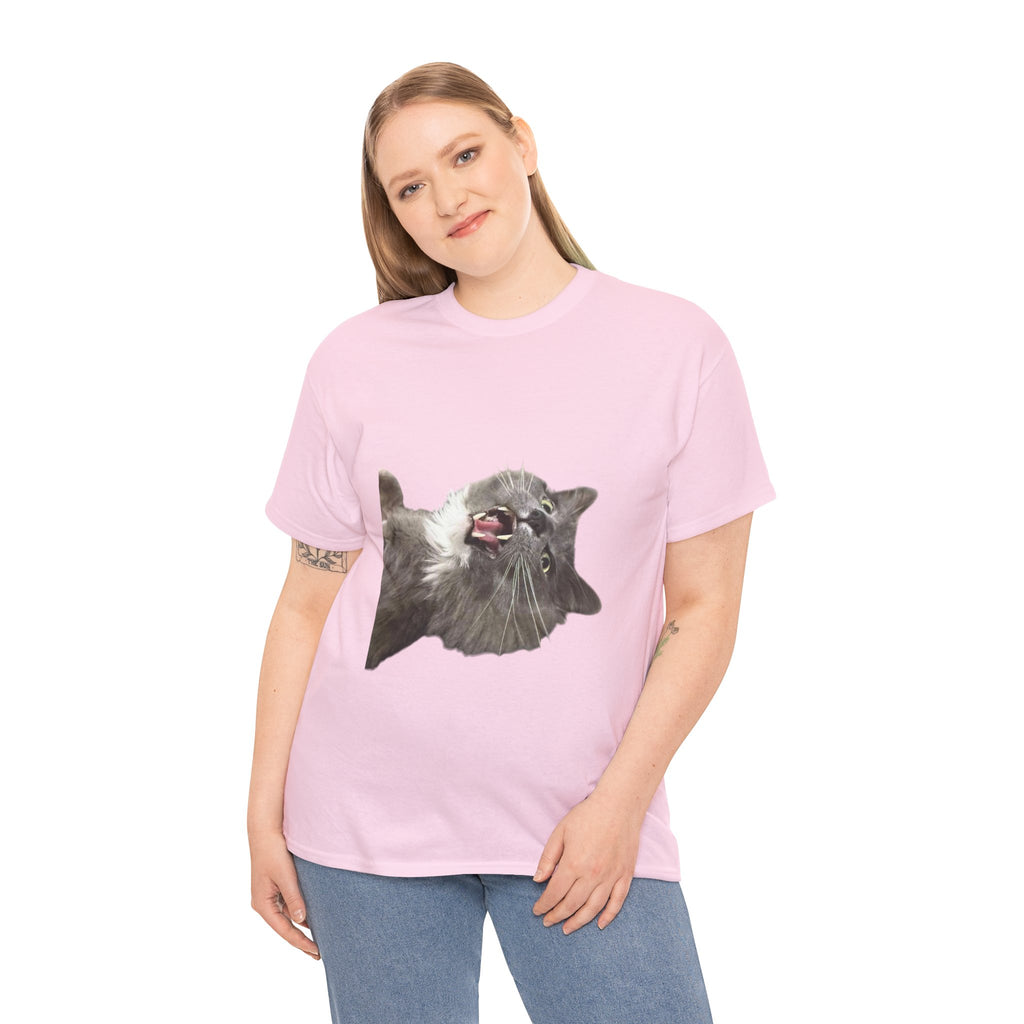 Chakra Cat Tee - Unisex Heavy Cotton T-Shirt, Trendy Graphic Tee, Cat Lovers Gift, Spiritual Vibe Shirt, Fun Everyday Wear