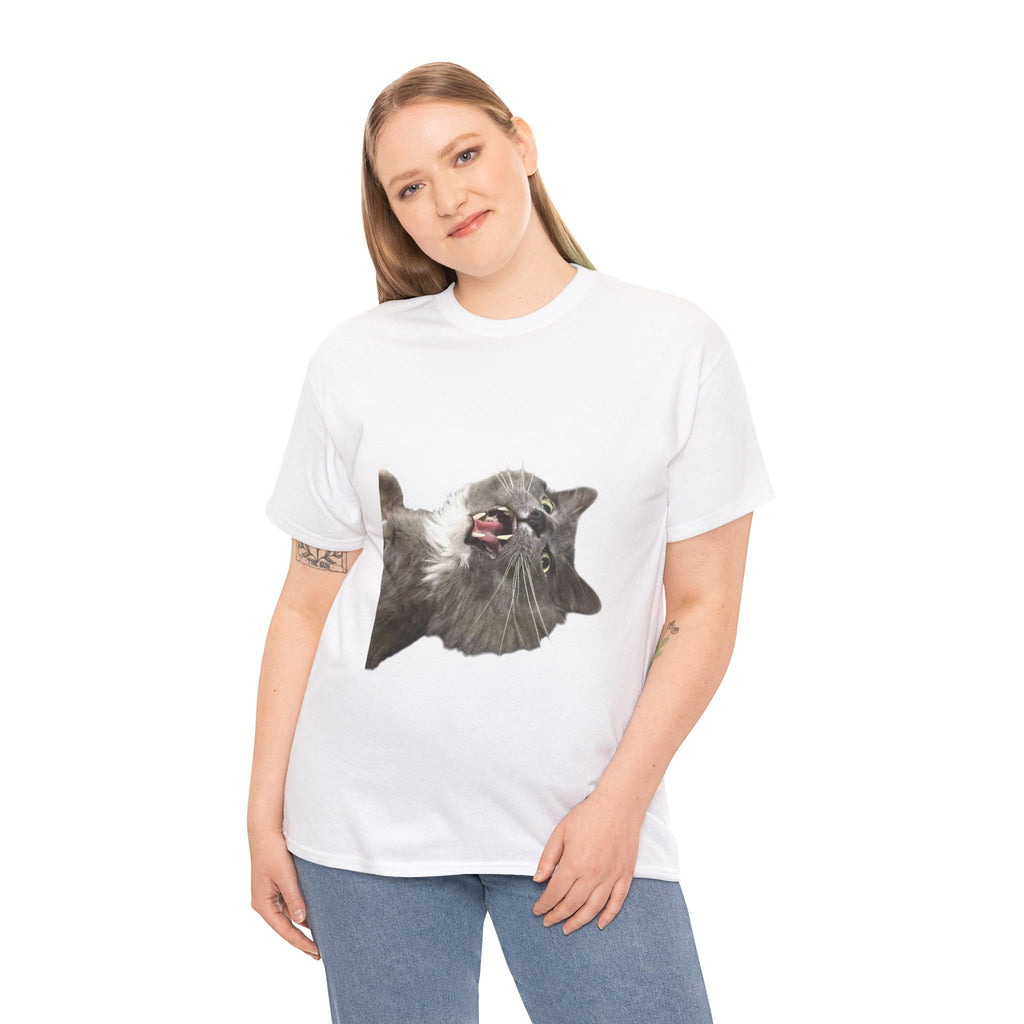 Chakra Cat Tee - Unisex Heavy Cotton T-Shirt, Trendy Graphic Tee, Cat Lovers Gift, Spiritual Vibe Shirt, Fun Everyday Wear