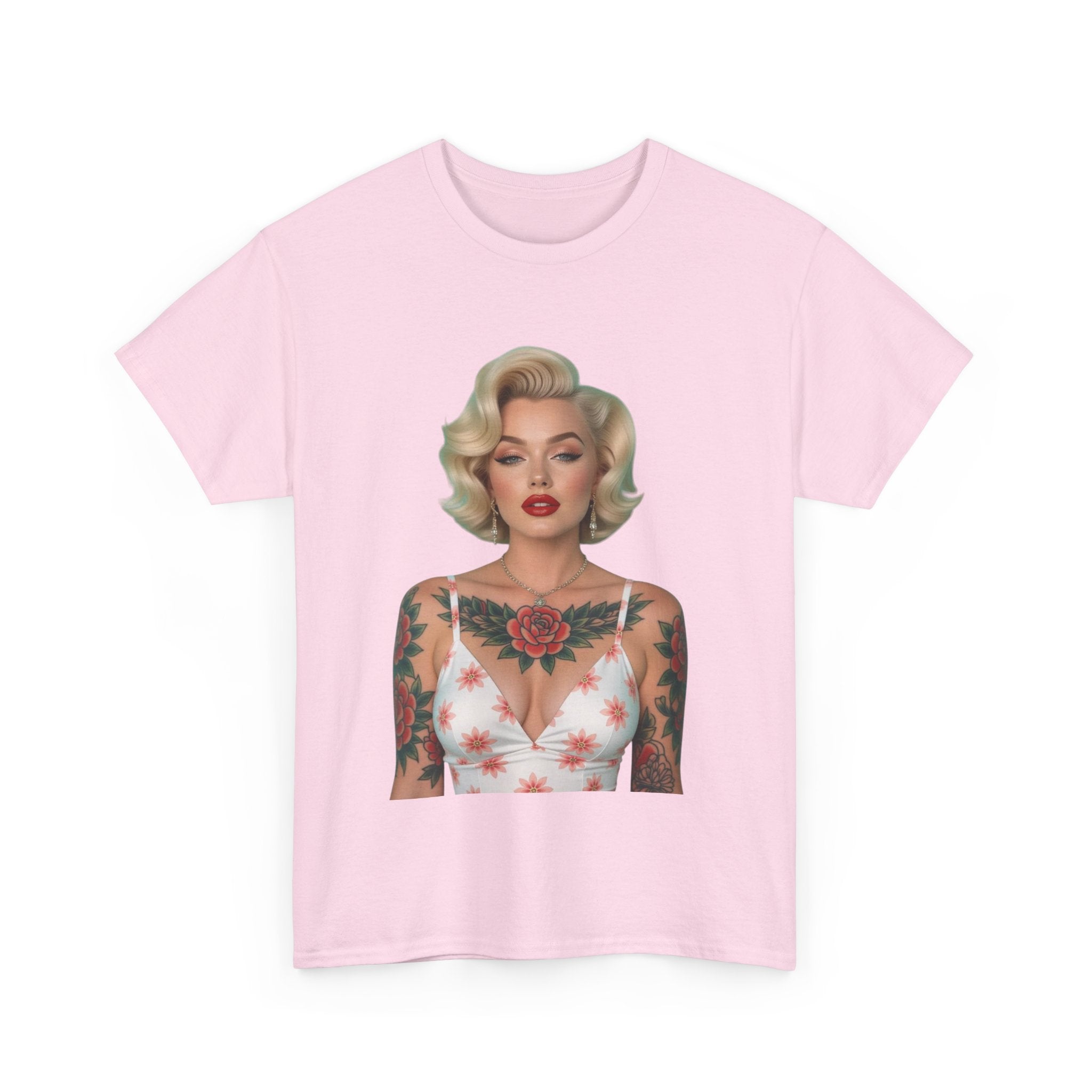 Tattooed Vintage Tee | Retro Style Unisex Heavy Cotton T-Shirt, Unique Apparel, Fashion Statement, Gift for Her, Trendy Graphic Tee