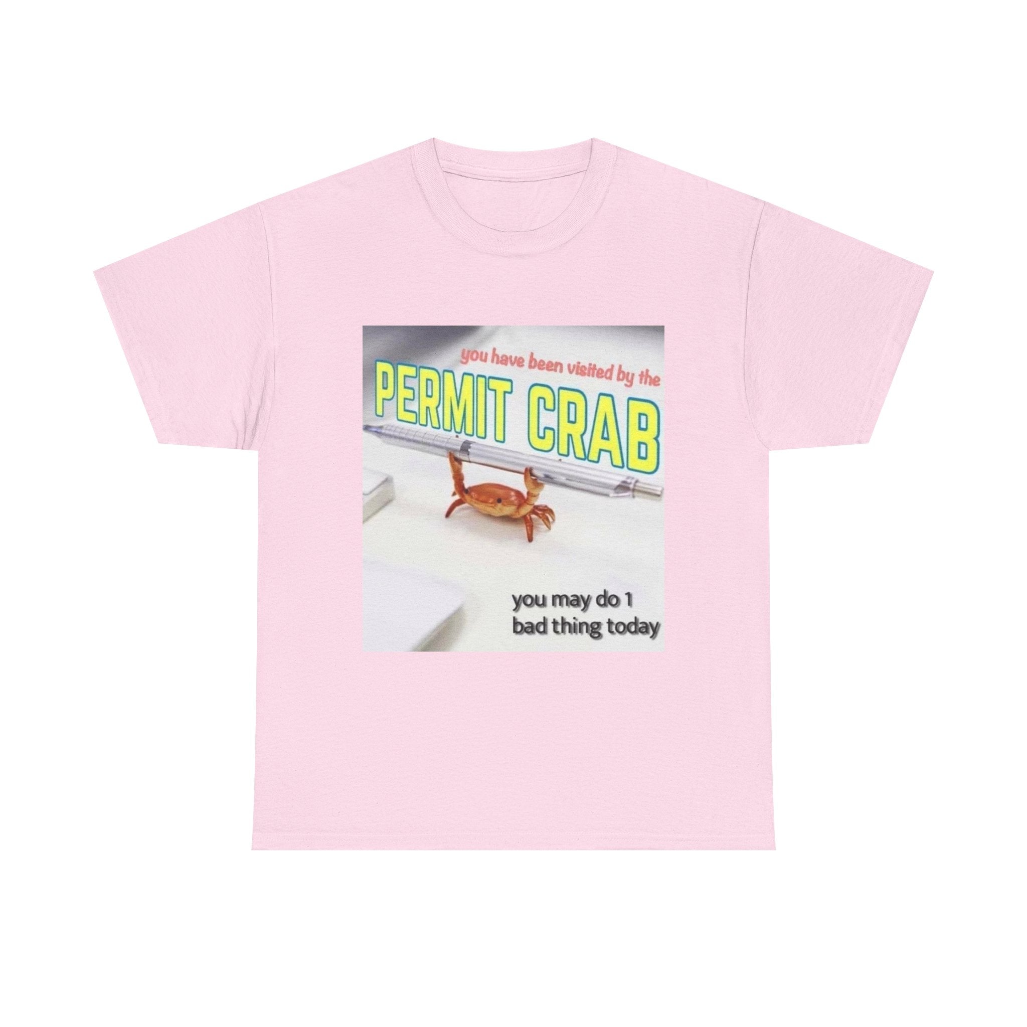 Funny Permit Crab T-Shirt, Humorous Gift for Beach Lovers, Casual Wear, Great for Parties or BBQs, Unique Gift Idea for Friends