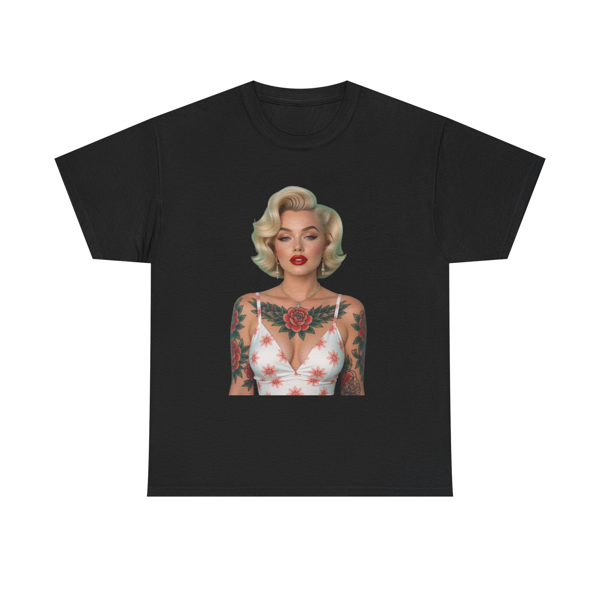Tattooed Vintage Tee | Retro Style Unisex Heavy Cotton T-Shirt, Unique Apparel, Fashion Statement, Gift for Her, Trendy Graphic Tee