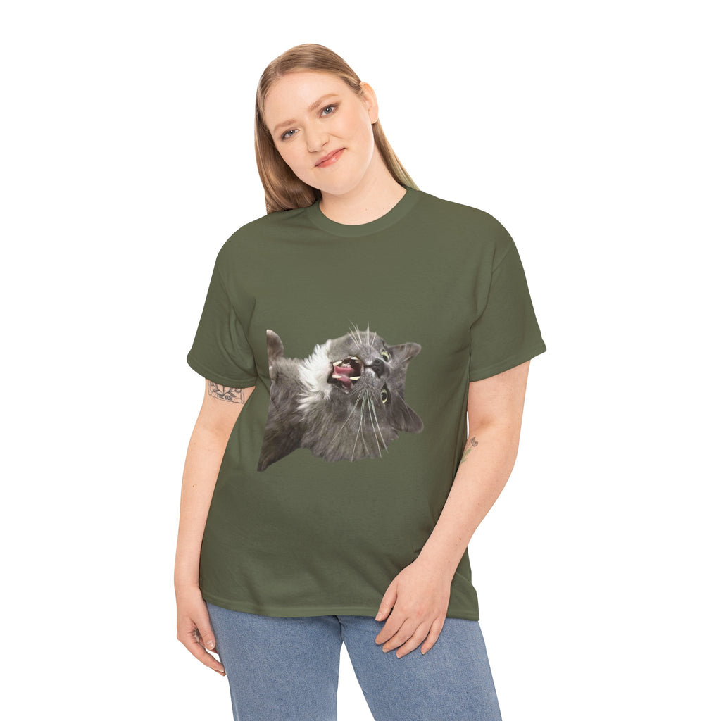 Chakra Cat Tee - Unisex Heavy Cotton T-Shirt, Trendy Graphic Tee, Cat Lovers Gift, Spiritual Vibe Shirt, Fun Everyday Wear