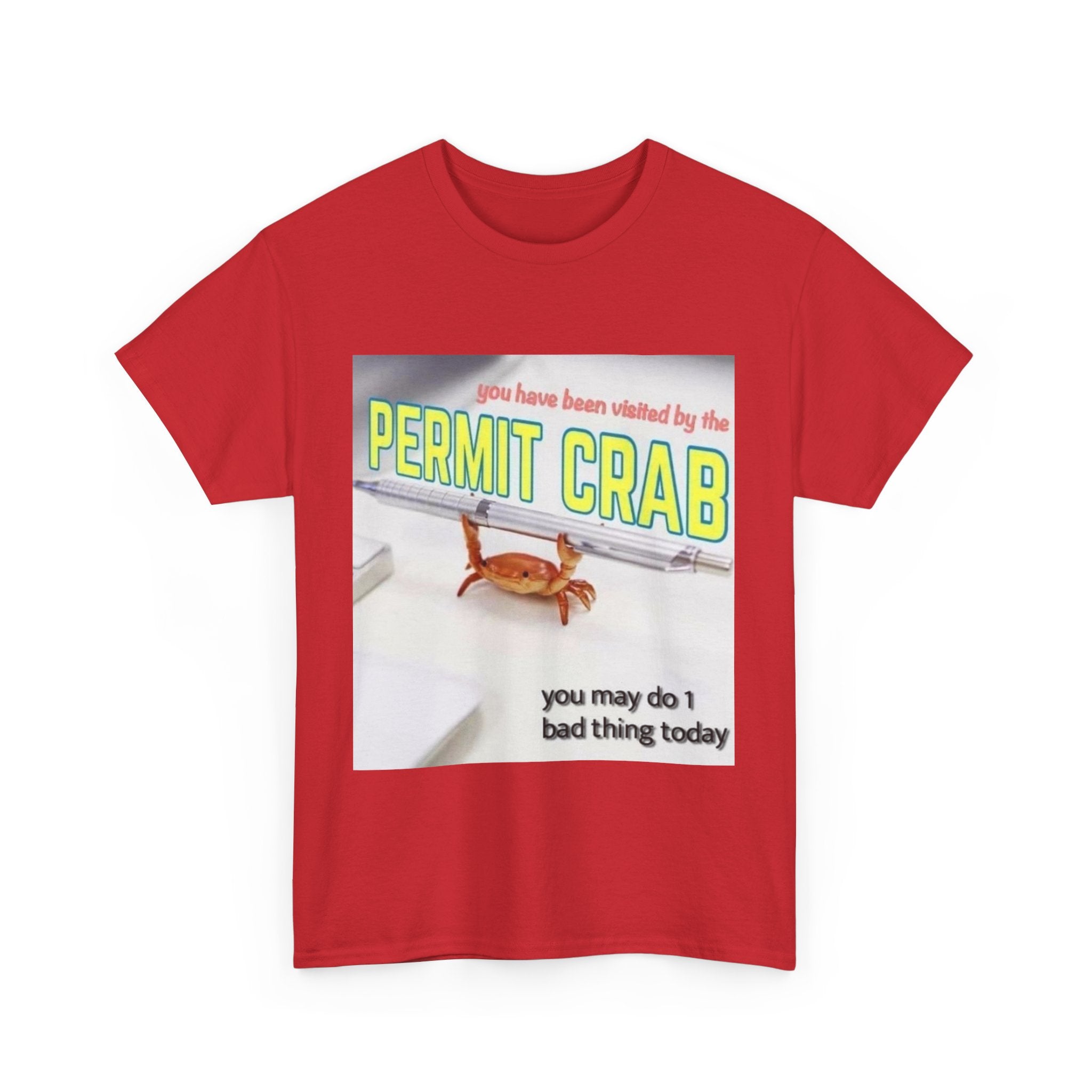Funny Permit Crab T-Shirt, Humorous Gift for Beach Lovers, Casual Wear, Great for Parties or BBQs, Unique Gift Idea for Friends